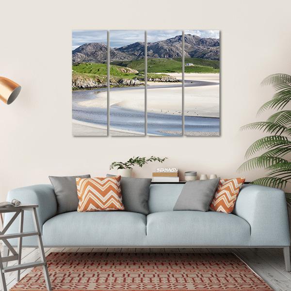 Low Tide At Uig Beach Canvas Wall Art-4 Horizontal-Gallery Wrap-34" x 24"-Tiaracle
