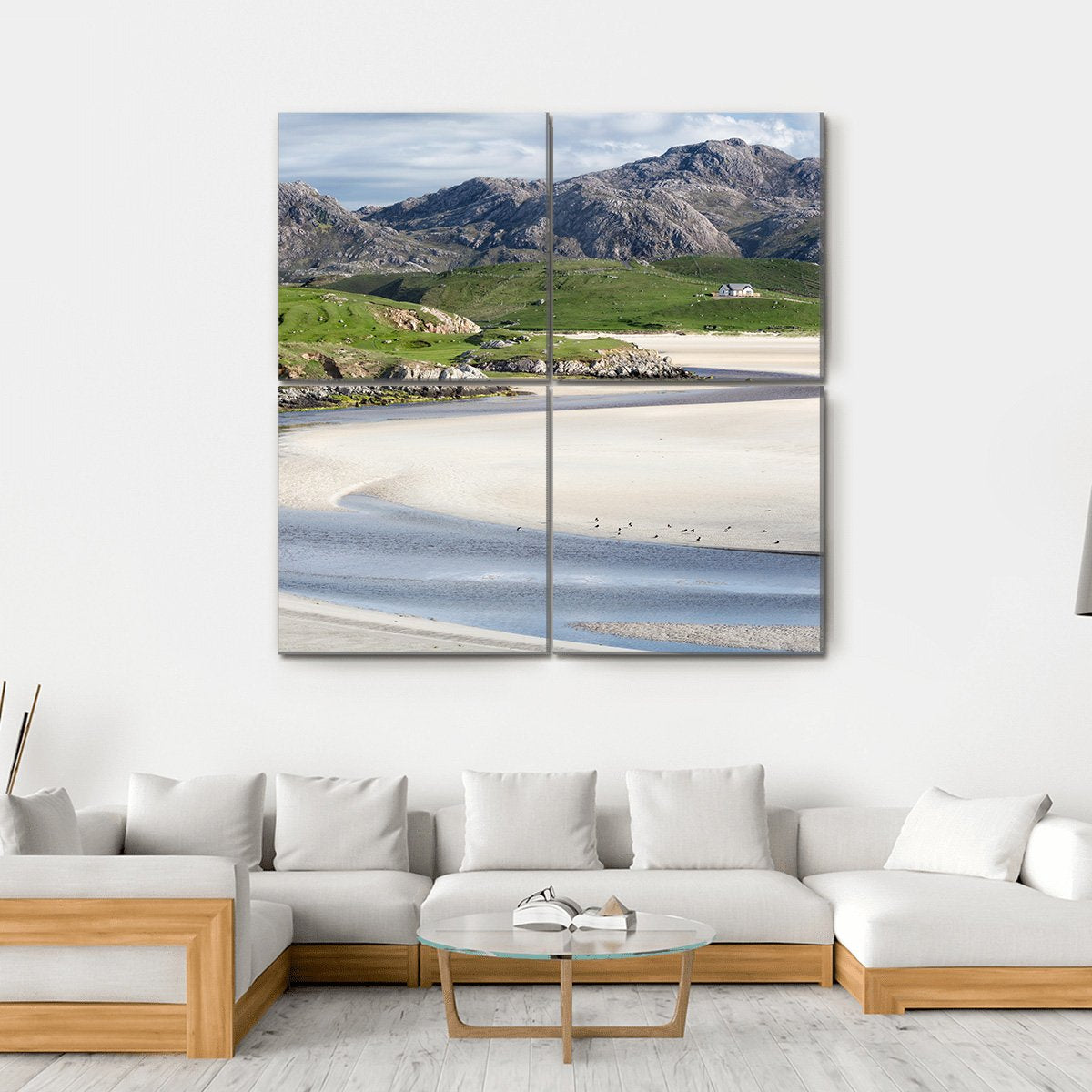 Low Tide At Uig Beach Canvas Wall Art-4 Square-Gallery Wrap-17" x 17"-Tiaracle