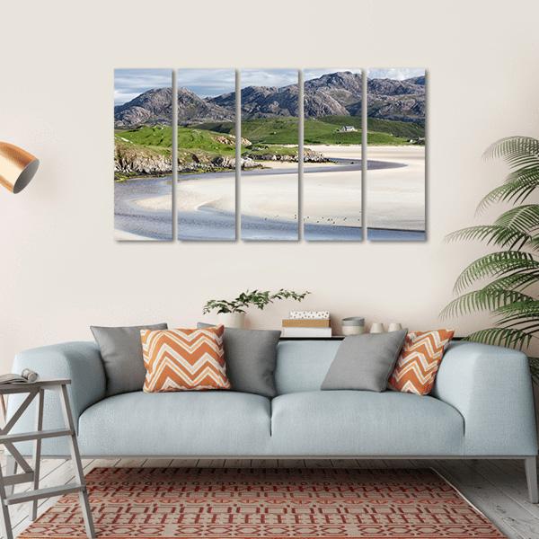 Low Tide At Uig Beach Canvas Wall Art-5 Horizontal-Gallery Wrap-22" x 12"-Tiaracle