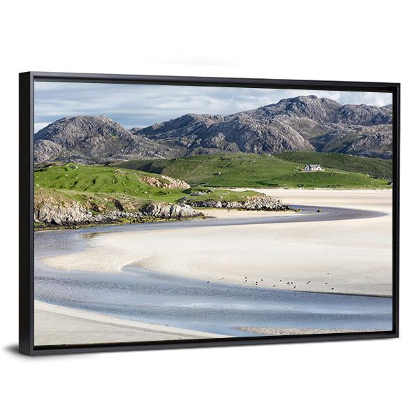 Low Tide At Uig Beach Canvas Wall Art-3 Horizontal-Gallery Wrap-25" x 16"-Tiaracle
