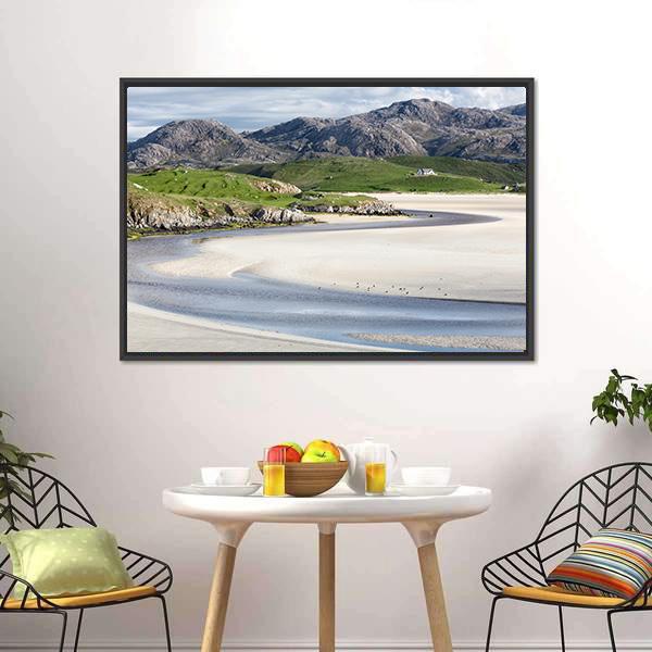 Low Tide At Uig Beach Canvas Wall Art-3 Horizontal-Gallery Wrap-25" x 16"-Tiaracle