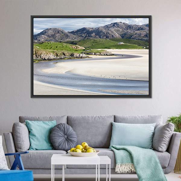 Low Tide At Uig Beach Canvas Wall Art-3 Horizontal-Gallery Wrap-25" x 16"-Tiaracle