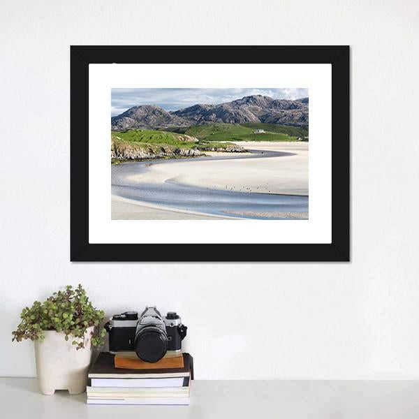 Low Tide At Uig Beach Canvas Wall Art-1 Piece-Framed Print-20" x 16"-Tiaracle
