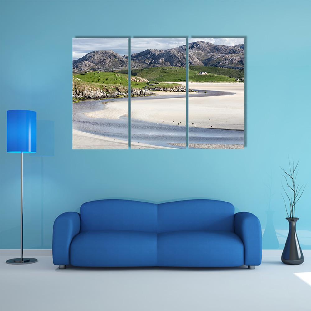 Low Tide At Uig Beach Canvas Wall Art-3 Horizontal-Gallery Wrap-37" x 24"-Tiaracle