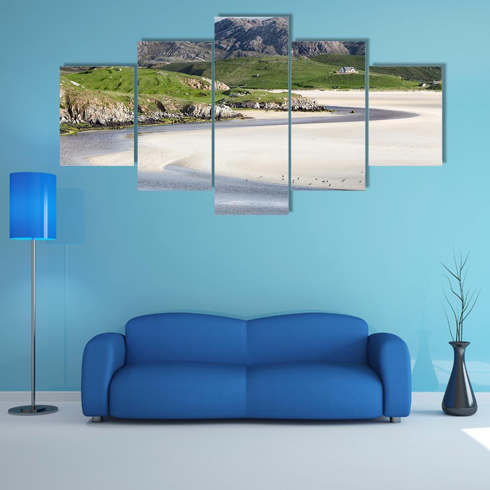 Low Tide At Uig Beach Canvas Wall Art-5 Star-Gallery Wrap-62" x 32"-Tiaracle