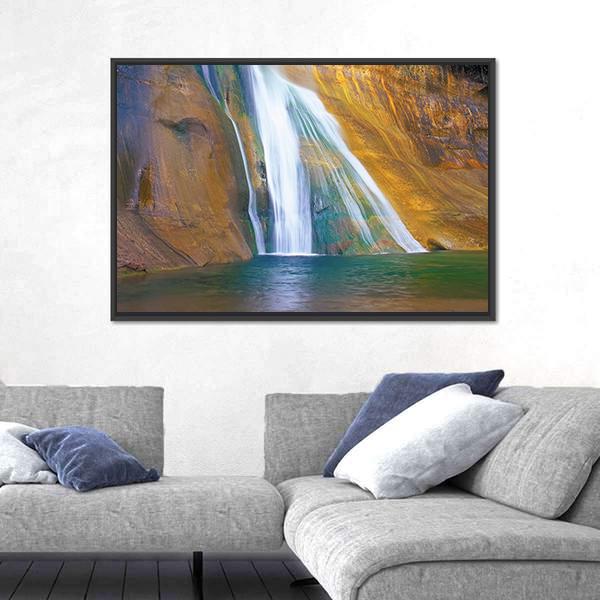 Lower Calf Creek Falls Canvas Wall Art-5 Horizontal-Gallery Wrap-22" x 12"-Tiaracle