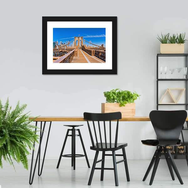 Lower Manhattan From Brooklyn Bridge Canvas Wall Art-3 Horizontal-Gallery Wrap-25" x 16"-Tiaracle