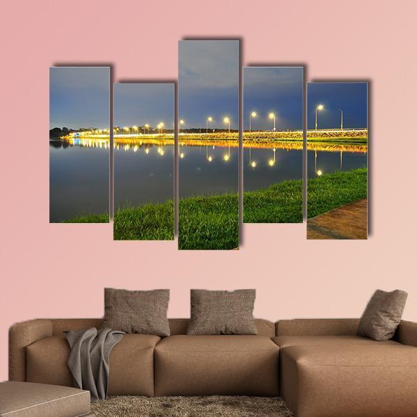Lower Seletar Reservoir Canvas Wall Art-5 Pop-Gallery Wrap-47" x 32"-Tiaracle