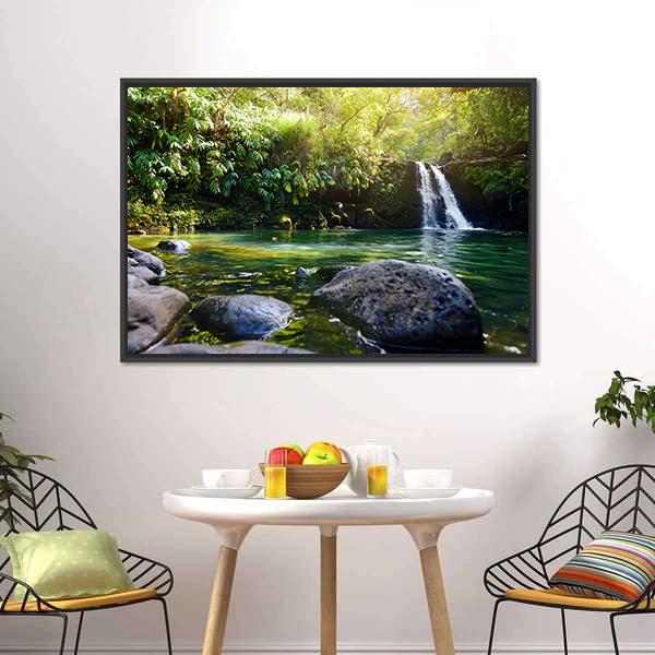 Lower Waikamoi Falls USA Canvas Wall Art-3 Horizontal-Gallery Wrap-25" x 16"-Tiaracle
