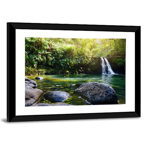 Lower Waikamoi Falls USA Canvas Wall Art-3 Horizontal-Gallery Wrap-25" x 16"-Tiaracle
