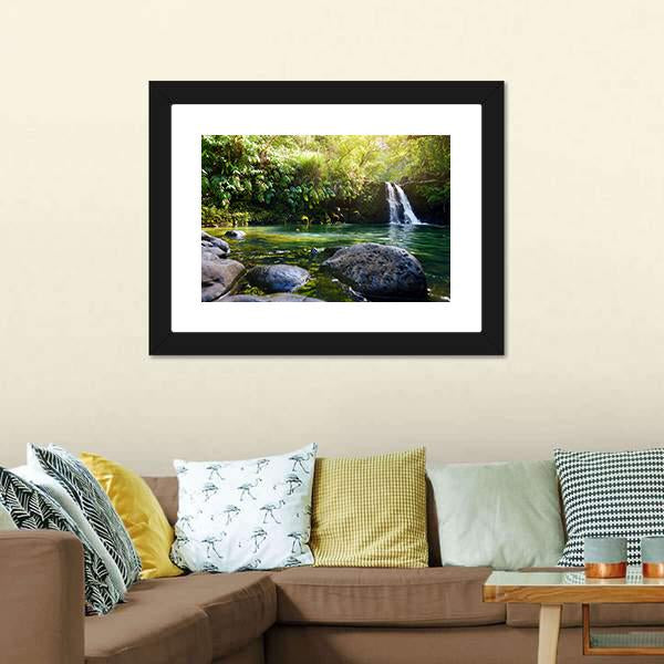 Lower Waikamoi Falls USA Canvas Wall Art-3 Horizontal-Gallery Wrap-25" x 16"-Tiaracle