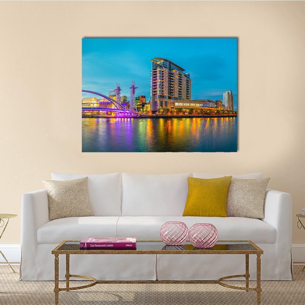 Lowry Theater Manchester Canvas Wall Art-1 Piece-Gallery Wrap-48" x 32"-Tiaracle