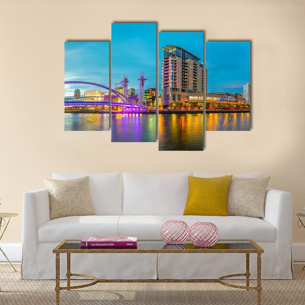 Lowry Theater Manchester Canvas Wall Art-4 Pop-Gallery Wrap-50" x 32"-Tiaracle