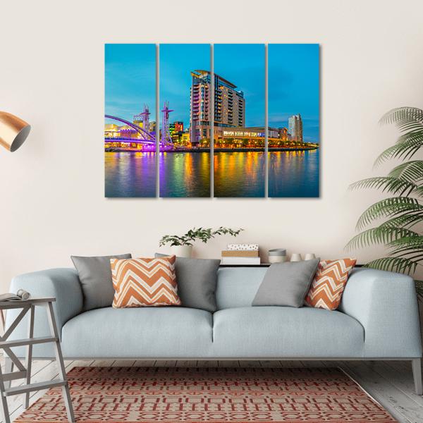 Lowry Theater Manchester Canvas Wall Art-4 Horizontal-Gallery Wrap-34" x 24"-Tiaracle
