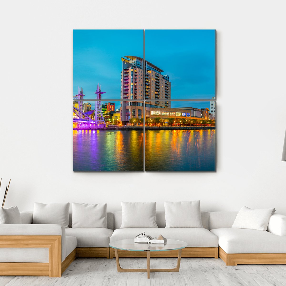 Lowry Theater Manchester Canvas Wall Art-4 Square-Gallery Wrap-17" x 17"-Tiaracle