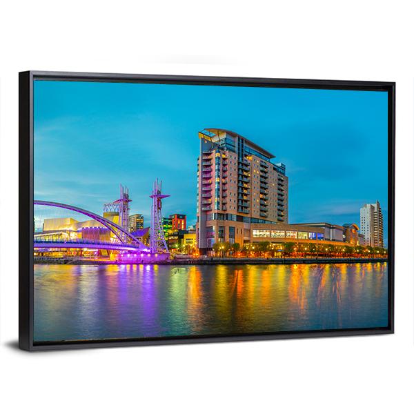 Lowry Theater Manchester Canvas Wall Art-3 Horizontal-Gallery Wrap-25" x 16"-Tiaracle