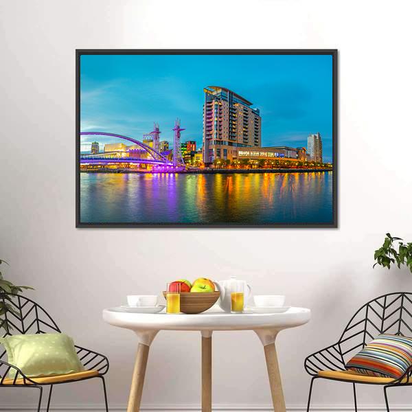 Lowry Theater Manchester Canvas Wall Art-3 Horizontal-Gallery Wrap-25" x 16"-Tiaracle