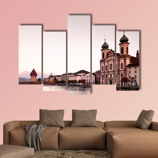 Jesuit Church Lucerne Canvas Wall Art-5 Pop-Gallery Wrap-47" x 32"-Tiaracle