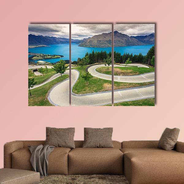 Skyline Luge Queenstown Canvas Wall Art-3 Horizontal-Gallery Wrap-37" x 24"-Tiaracle