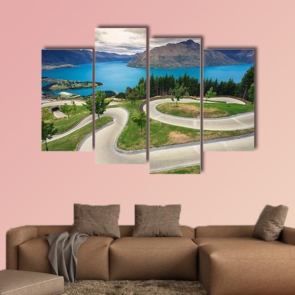 Skyline Luge Queenstown Canvas Wall Art-4 Pop-Gallery Wrap-50" x 32"-Tiaracle