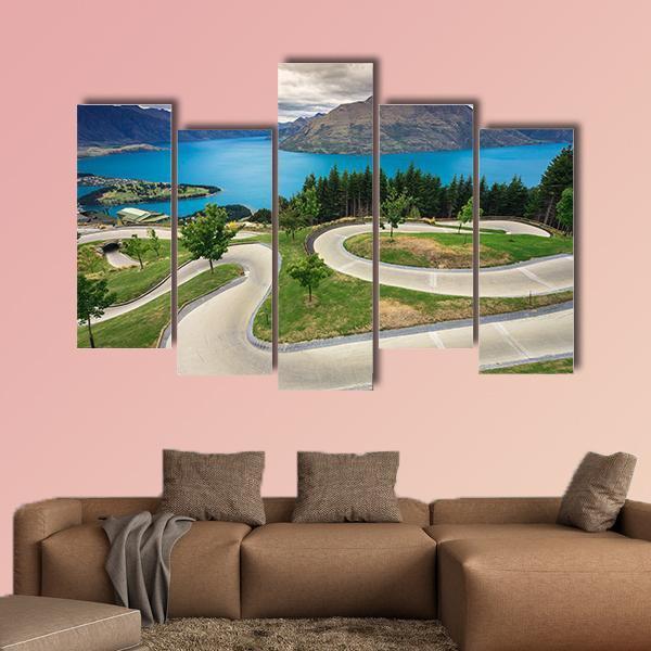 Skyline Luge Queenstown Canvas Wall Art-5 Pop-Gallery Wrap-47" x 32"-Tiaracle