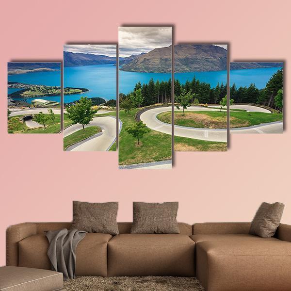Skyline Luge Queenstown Canvas Wall Art-5 Pop-Gallery Wrap-47" x 32"-Tiaracle