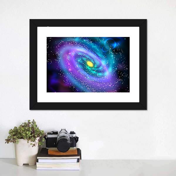 Luminous Spiral Galaxy Canvas Wall Art-1 Piece-Framed Print-30" x 20"-Tiaracle
