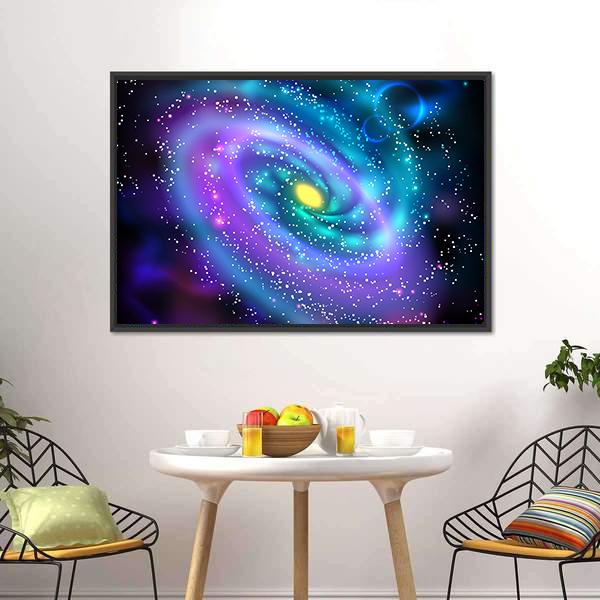 Luminous Spiral Galaxy Canvas Wall Art-5 Horizontal-Gallery Wrap-22" x 12"-Tiaracle