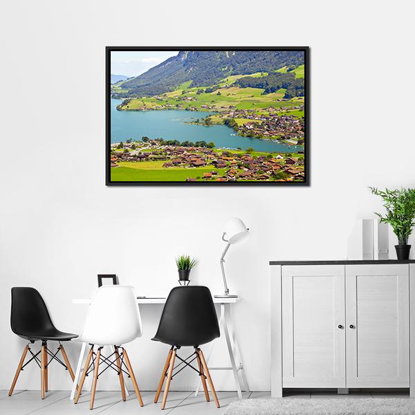 Lungern Village Switzerland Canvas Wall Art-5 Horizontal-Gallery Wrap-22" x 12"-Tiaracle
