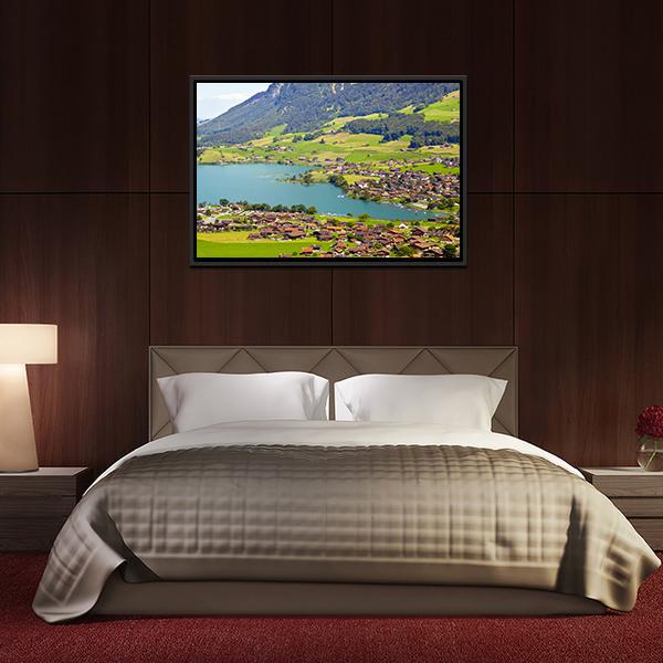 Lungern Village Switzerland Canvas Wall Art-5 Horizontal-Gallery Wrap-22" x 12"-Tiaracle