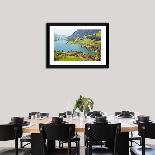 Lungern Village Switzerland Canvas Wall Art-5 Horizontal-Gallery Wrap-22" x 12"-Tiaracle