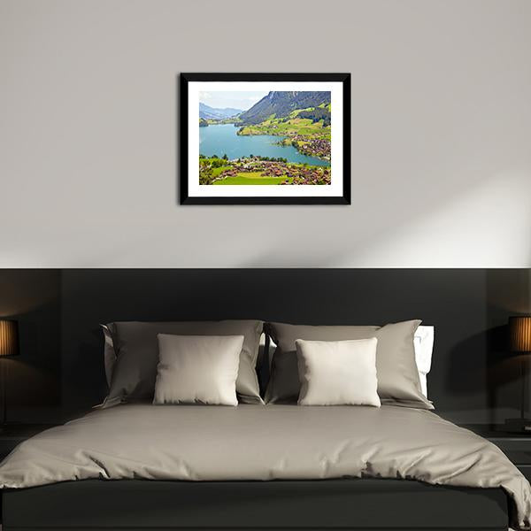 Lungern Village Switzerland Canvas Wall Art-5 Horizontal-Gallery Wrap-22" x 12"-Tiaracle