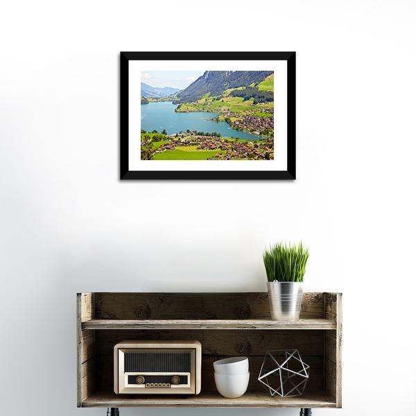 Lungern Village Switzerland Panoramic Canvas Wall Art-1 Piece-36" x 12"-Tiaracle