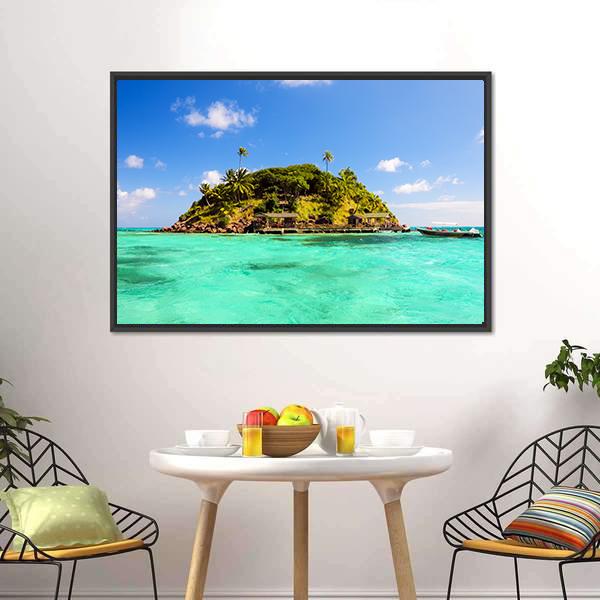 Lush Tropical Island Canvas Wall Art-3 Horizontal-Gallery Wrap-25" x 16"-Tiaracle
