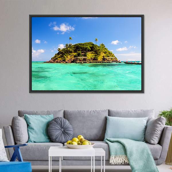 Lush Tropical Island Canvas Wall Art-3 Horizontal-Gallery Wrap-25" x 16"-Tiaracle