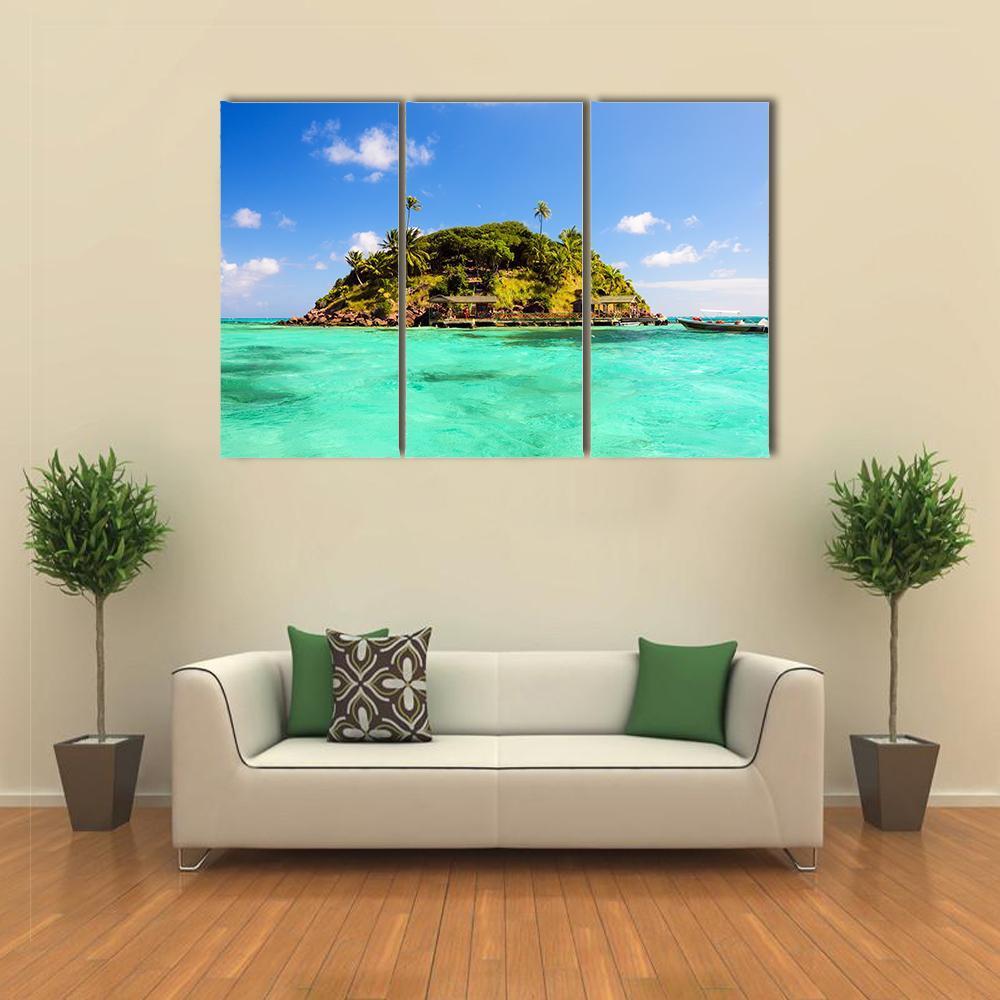Lush Tropical Island Canvas Wall Art-3 Horizontal-Gallery Wrap-37" x 24"-Tiaracle