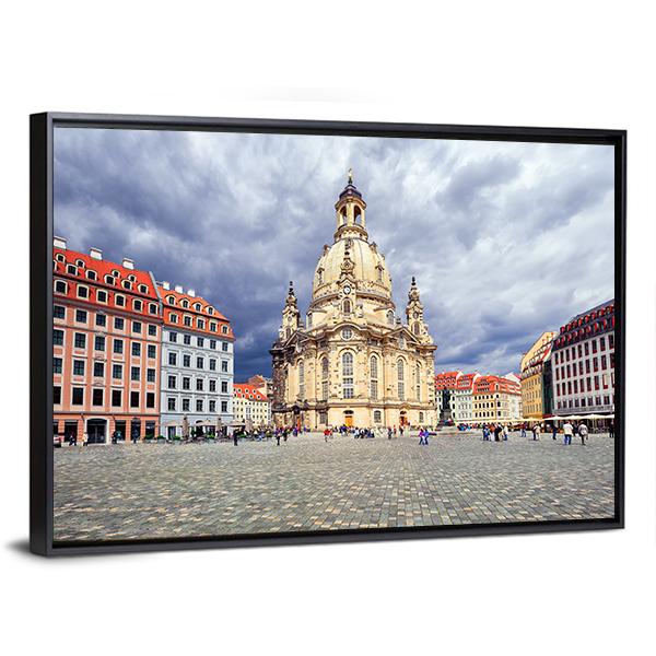 Lutheran Church In Dresden Canvas Wall Art-3 Horizontal-Gallery Wrap-25" x 16"-Tiaracle