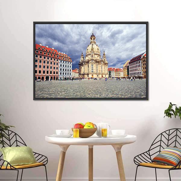Lutheran Church In Dresden Canvas Wall Art-3 Horizontal-Gallery Wrap-25" x 16"-Tiaracle