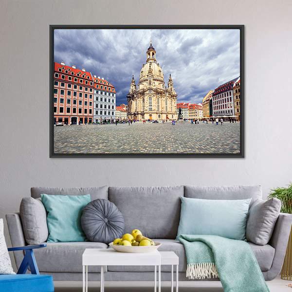 Lutheran Church In Dresden Canvas Wall Art-3 Horizontal-Gallery Wrap-25" x 16"-Tiaracle