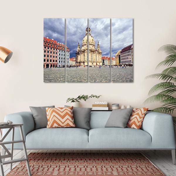 Lutheran Church In Dresden Canvas Wall Art-4 Horizontal-Gallery Wrap-34" x 24"-Tiaracle