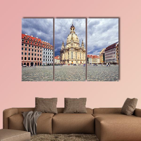 Lutheran Church In Dresden Canvas Wall Art-5 Pop-Gallery Wrap-47" x 32"-Tiaracle