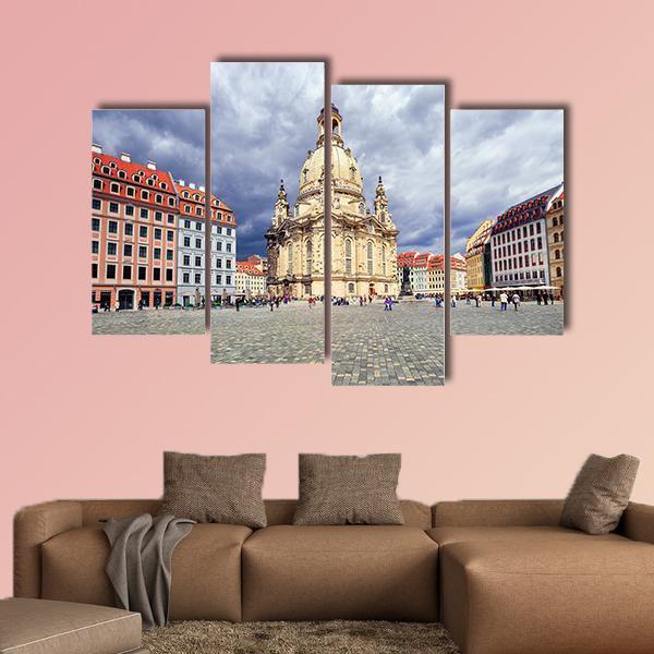 Lutheran Church In Dresden Canvas Wall Art-4 Pop-Gallery Wrap-50" x 32"-Tiaracle