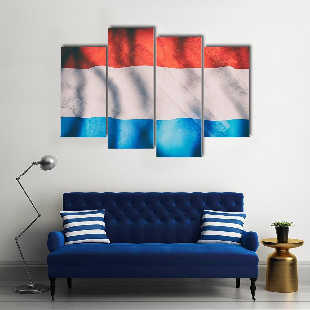 Waving Luxembourg Flag Canvas Wall Art-4 Pop-Gallery Wrap-50" x 32"-Tiaracle