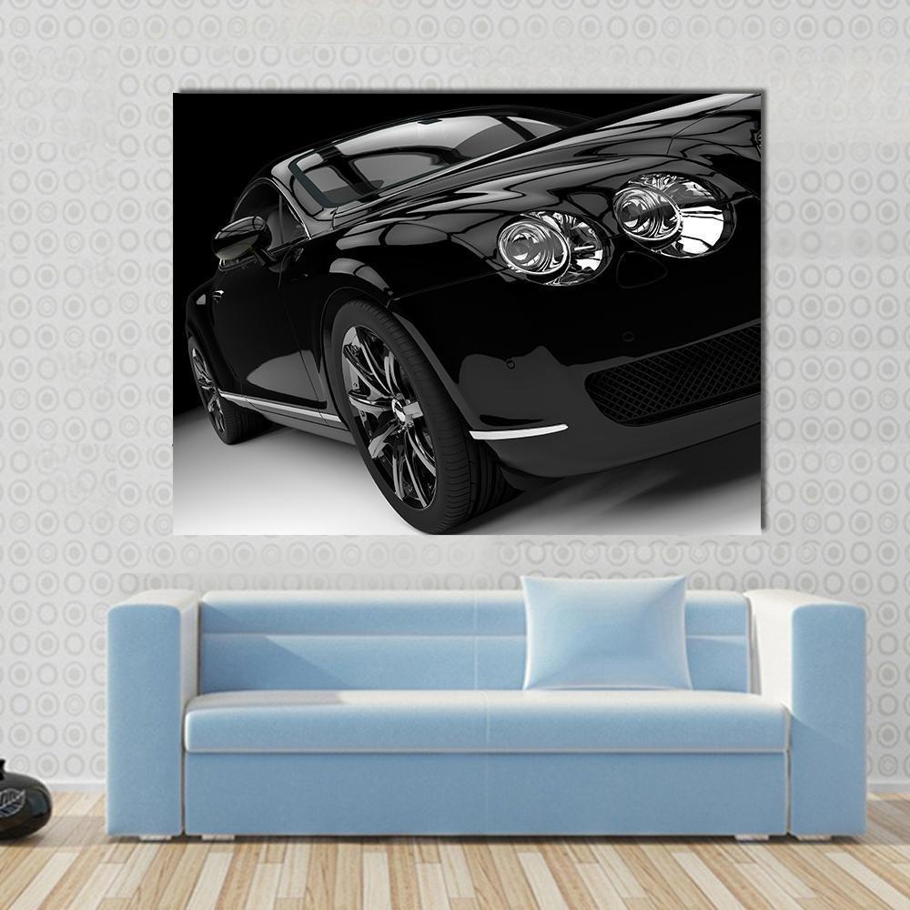 Luxury Black Car Canvas Wall Art-1 Piece-Gallery Wrap-48" x 32"-Tiaracle