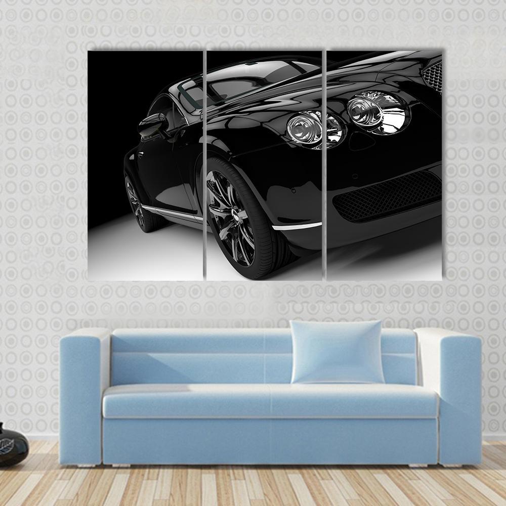 Luxury Black Car Canvas Wall Art-3 Horizontal-Gallery Wrap-37" x 24"-Tiaracle