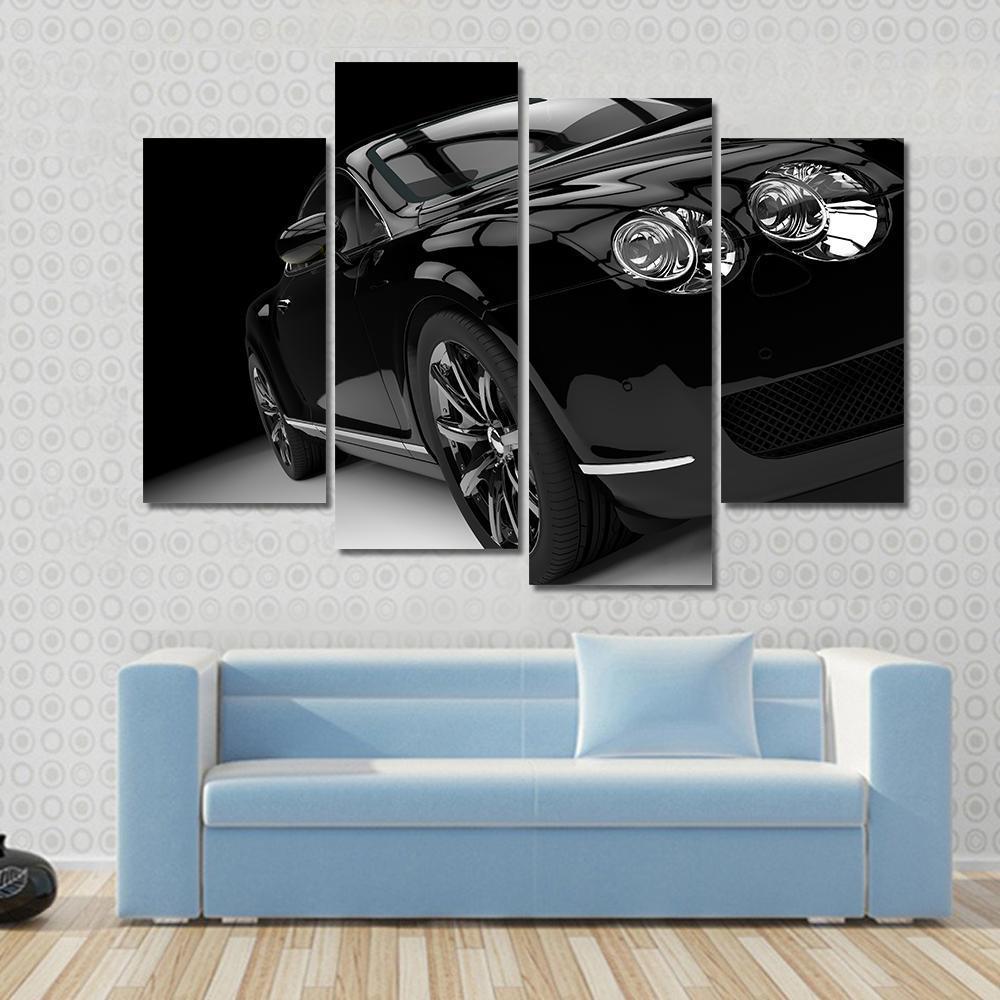 Luxury Black Car Canvas Wall Art-4 Pop-Gallery Wrap-50" x 32"-Tiaracle