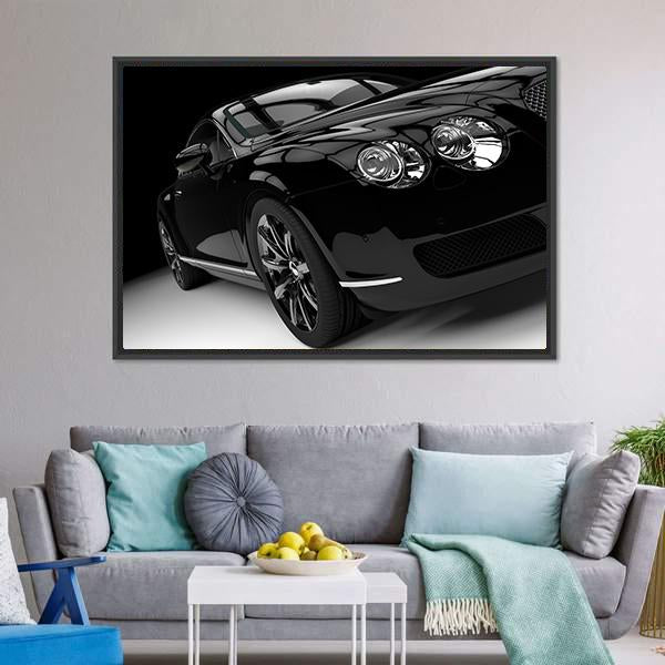 Luxury Black Car Canvas Wall Art-3 Horizontal-Gallery Wrap-25" x 16"-Tiaracle