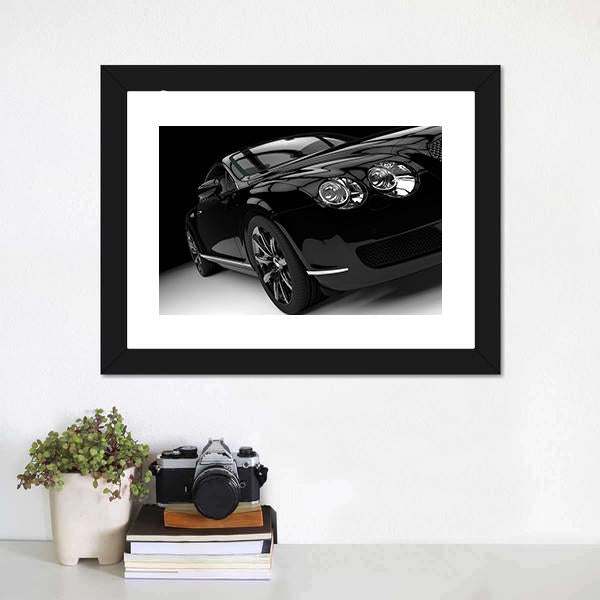 Luxury Black Car Canvas Wall Art-1 Piece-Framed Print-20" x 16"-Tiaracle