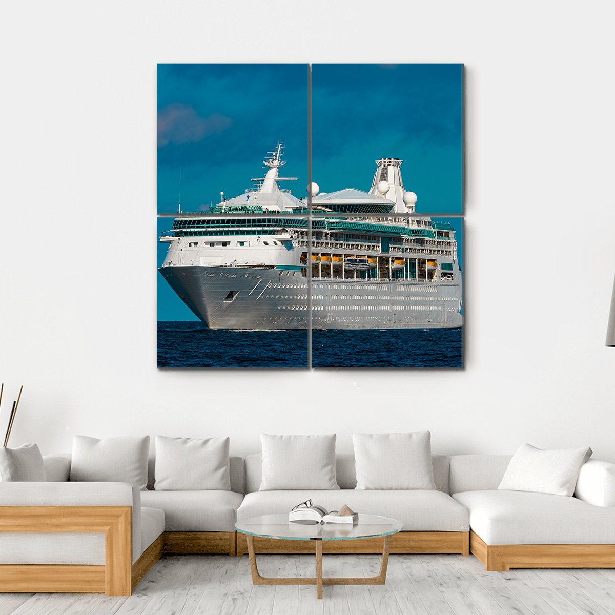 Luxury Cruise Liner Canvas Wall Art-4 Square-Gallery Wrap-17" x 17"-Tiaracle