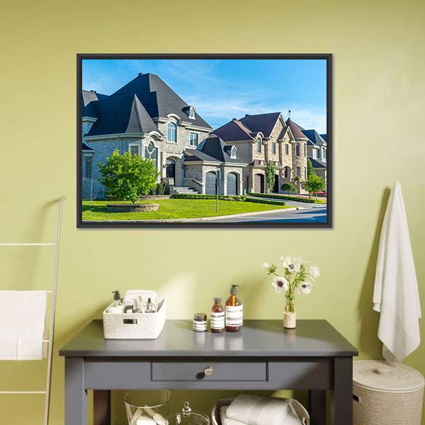 Luxury House In Montreal Canvas Wall Art-1 Piece-Floating Frame-24" x 16"-Tiaracle